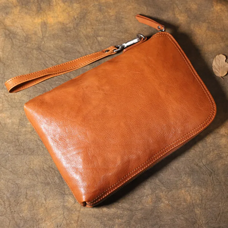Fashion designer high-quality natural real leather men and women business clutches summer light hot sale mini messenger bag