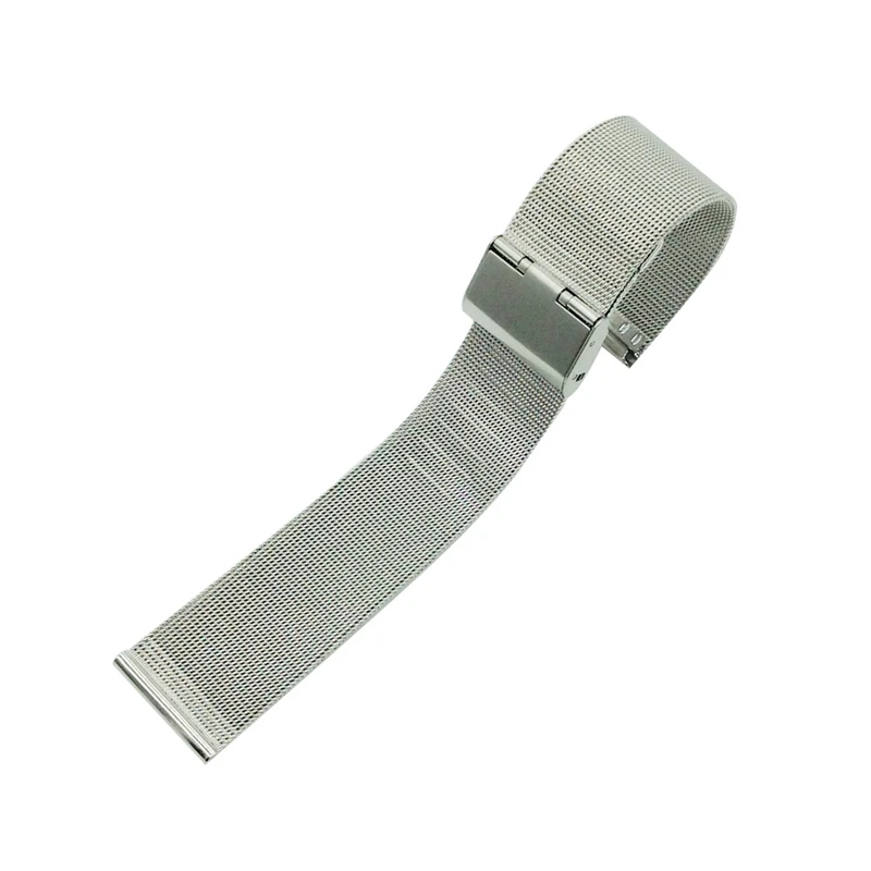 12mm 14mm 16mm 18mm 20 22mmMesh Milanese Loop Watch Band Stainless Steel Quick Release Metal Folding Buckle Strap Wrist Bracelet