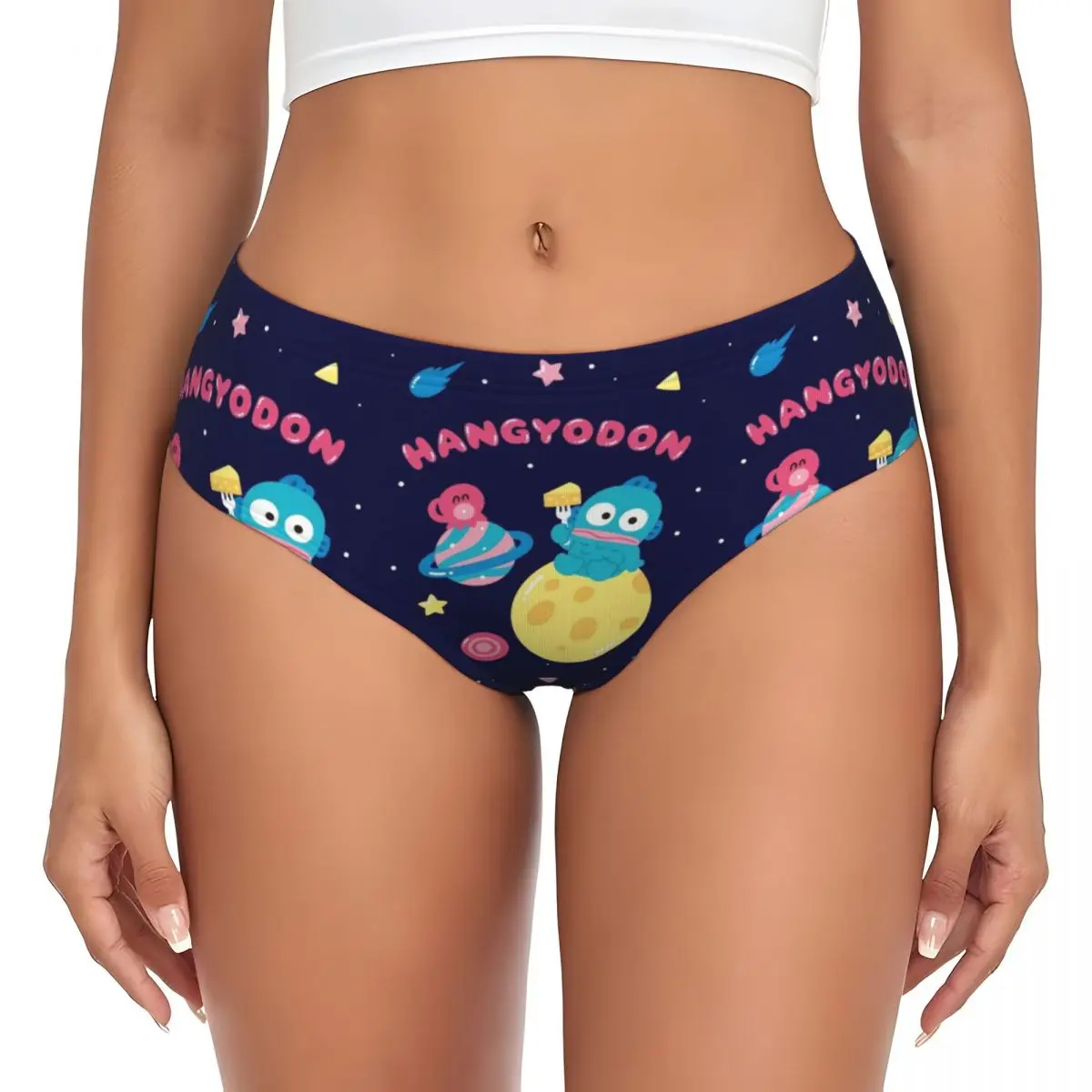 Custom Women's Happy Cute Hangyodon Brief Panties Female Breathable Underwear Underpants