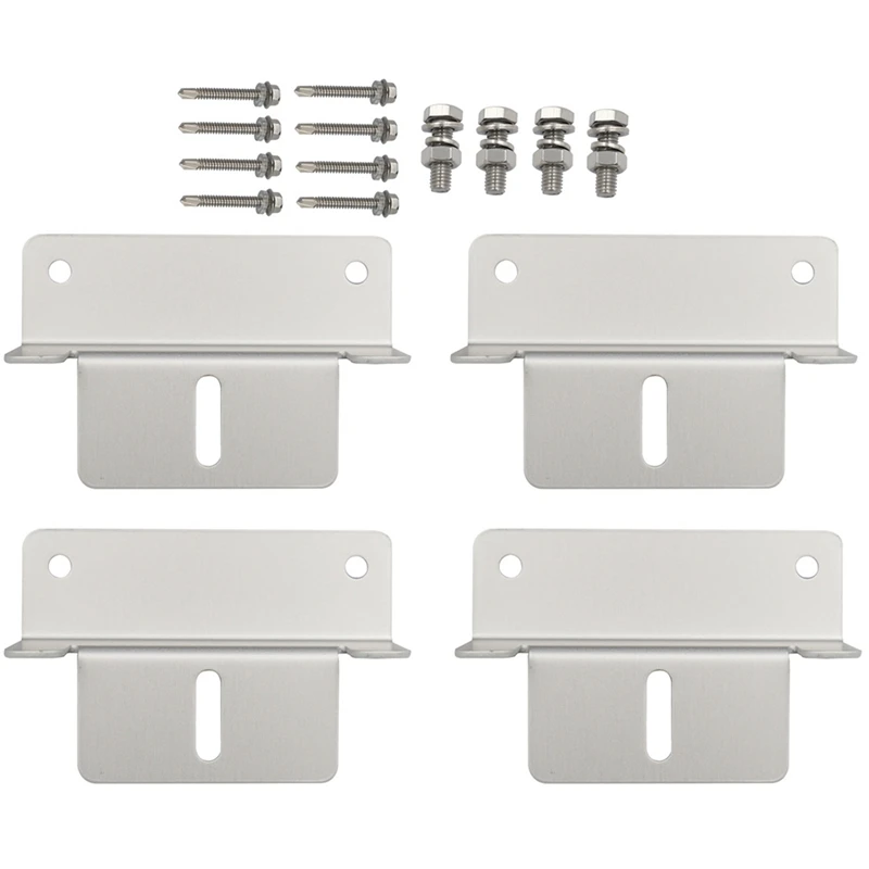 

4Pc Solar Panel Mounting Brackets Flat Roof Mount Kit for RV Trailers Boats Yachts Solar System Installation Accessories