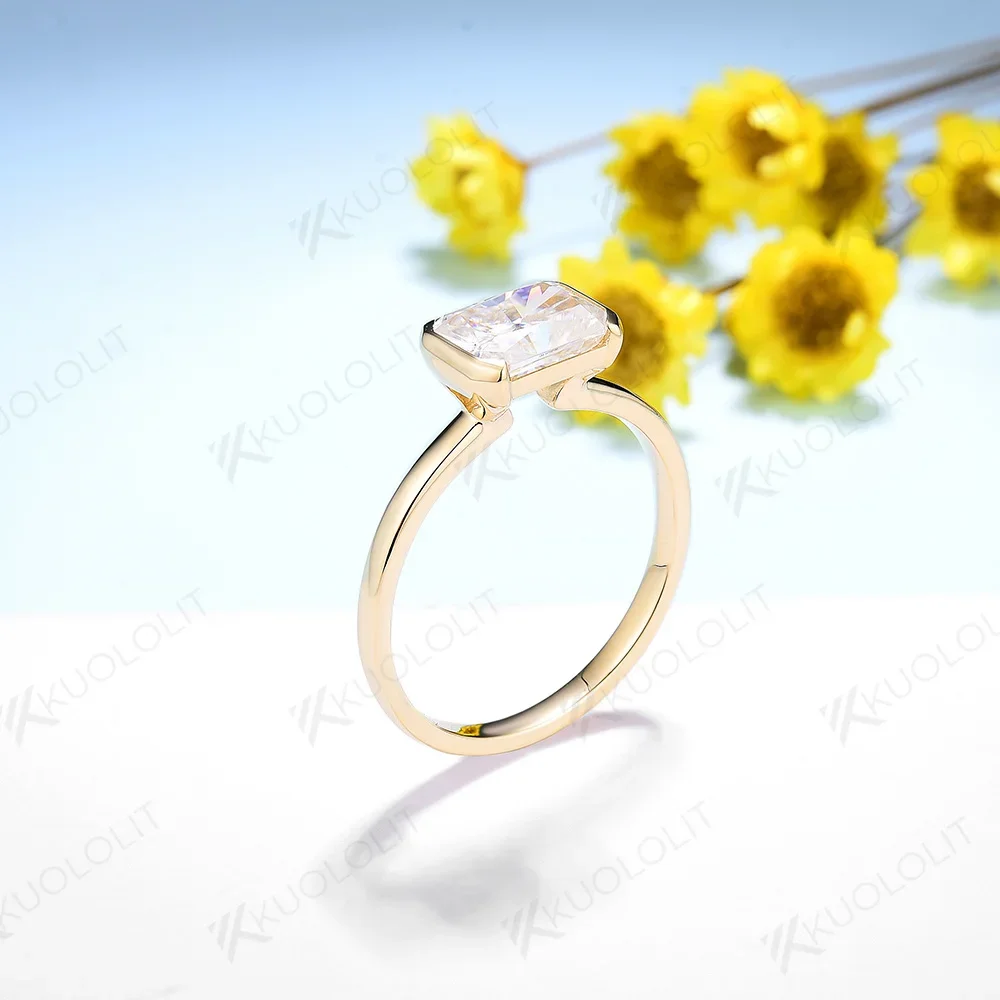 Женское кольцо Kuololit 2CT с сияющим муассанитом D/VS1