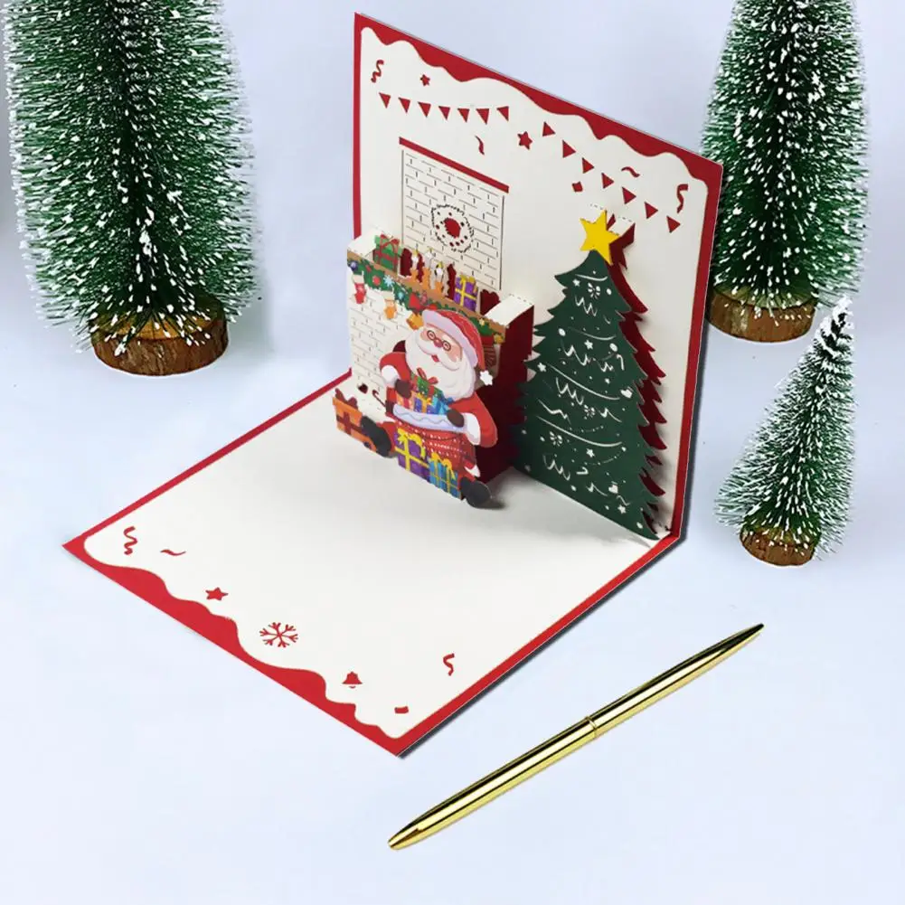 

Santa Greeting Card with Envelope Colored Lovely Cartoon Holiday Greeting Card Christmas Greeting Card New Year Card