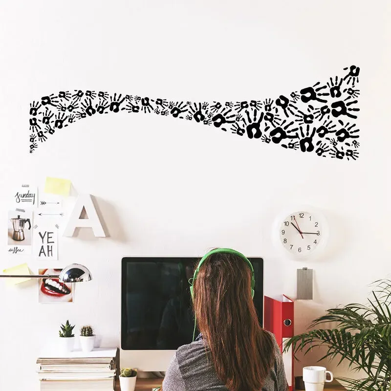 Офисные виниловые наклейки на стены с отпечатками рук пятна милое украшение для