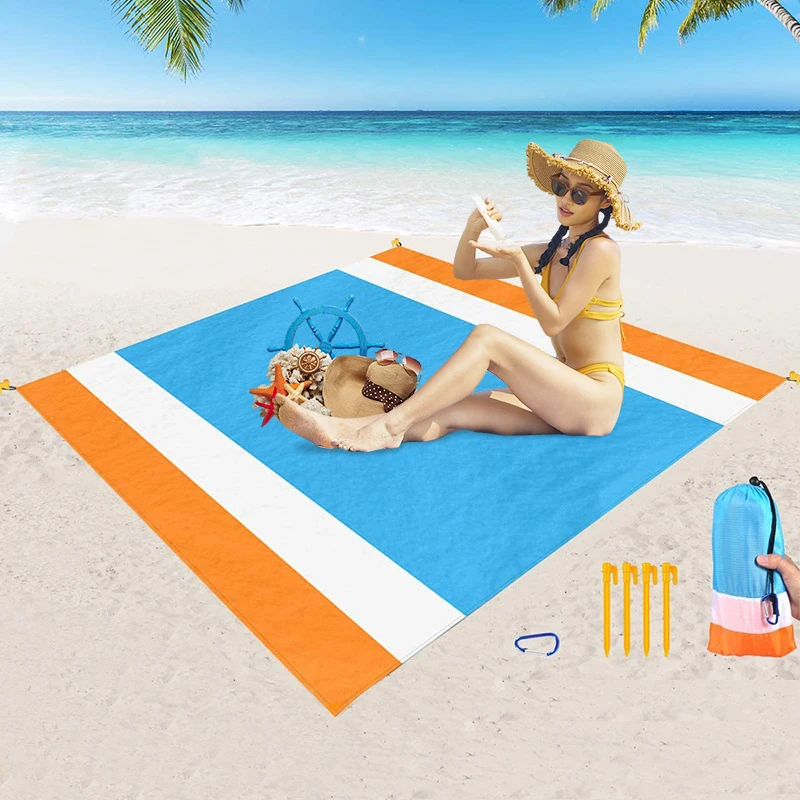 

3-color Stitching Picnic Mat Waterproof Moisture-proof Mat Outdoor Mat Beach Mat Portable Camping Mat