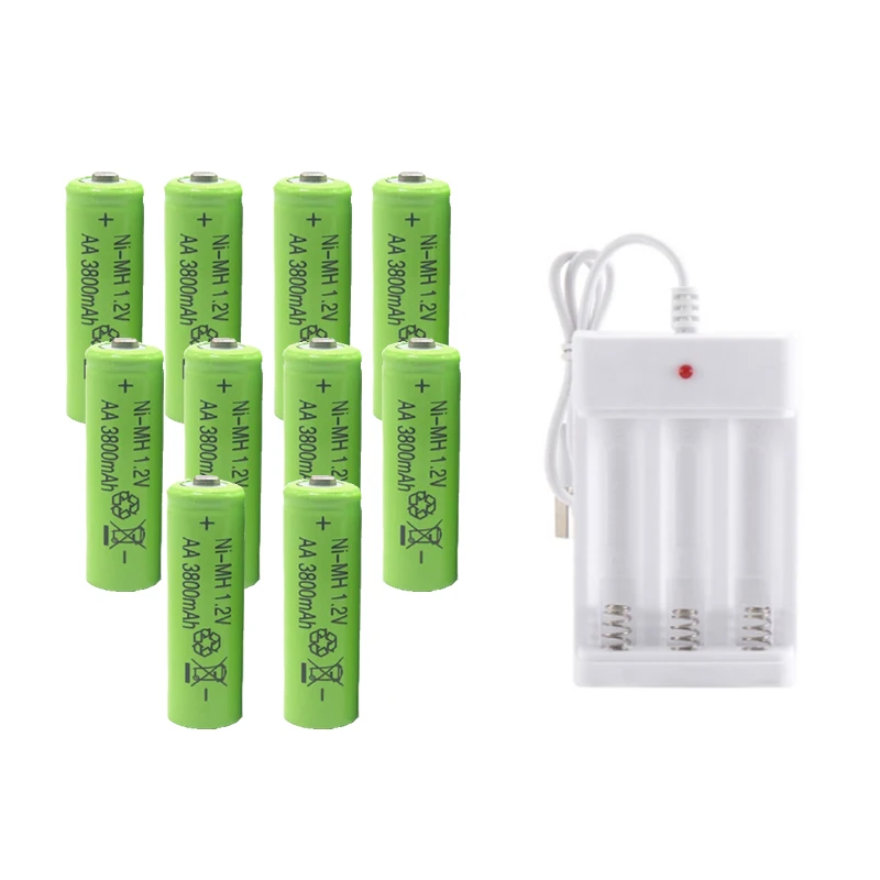 

SKOANBE 10/12/20PCS AA3800 AAA2200 With Charge rechargeable AA 1.5V 3800mah battery flashlight toy watch MP3 player