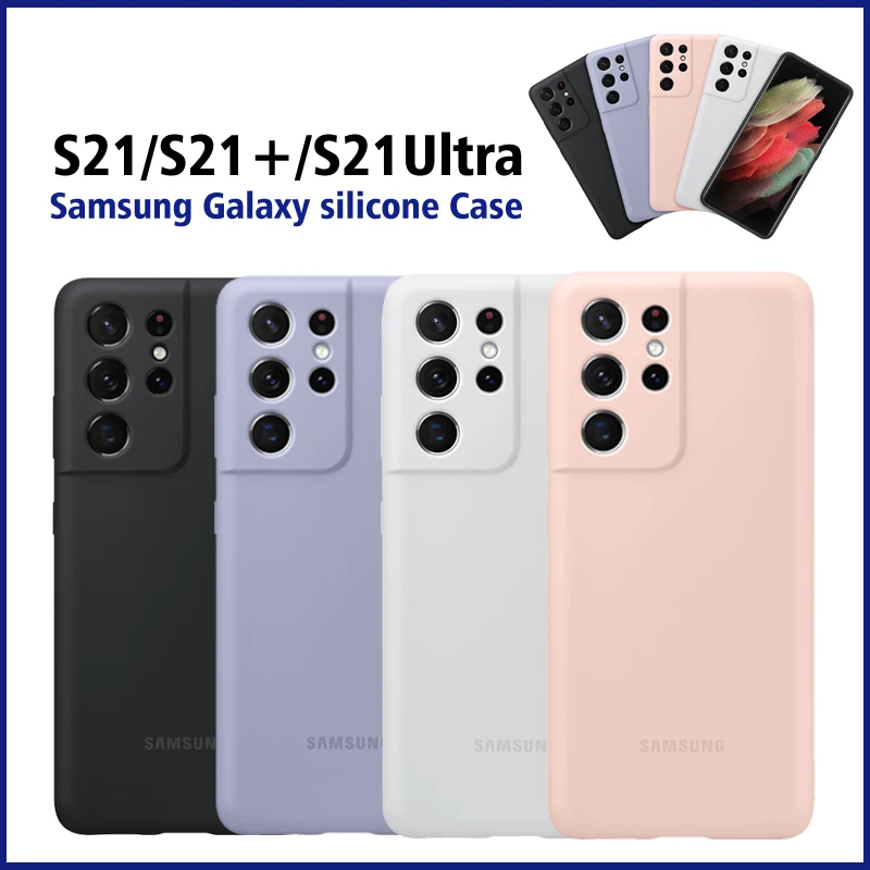 

100% оригинальный Samsung Galaxy S21 Ultra Plus шелковистый силиконовый чехол для телефона мягкая сенсорная задняя Защитная камера