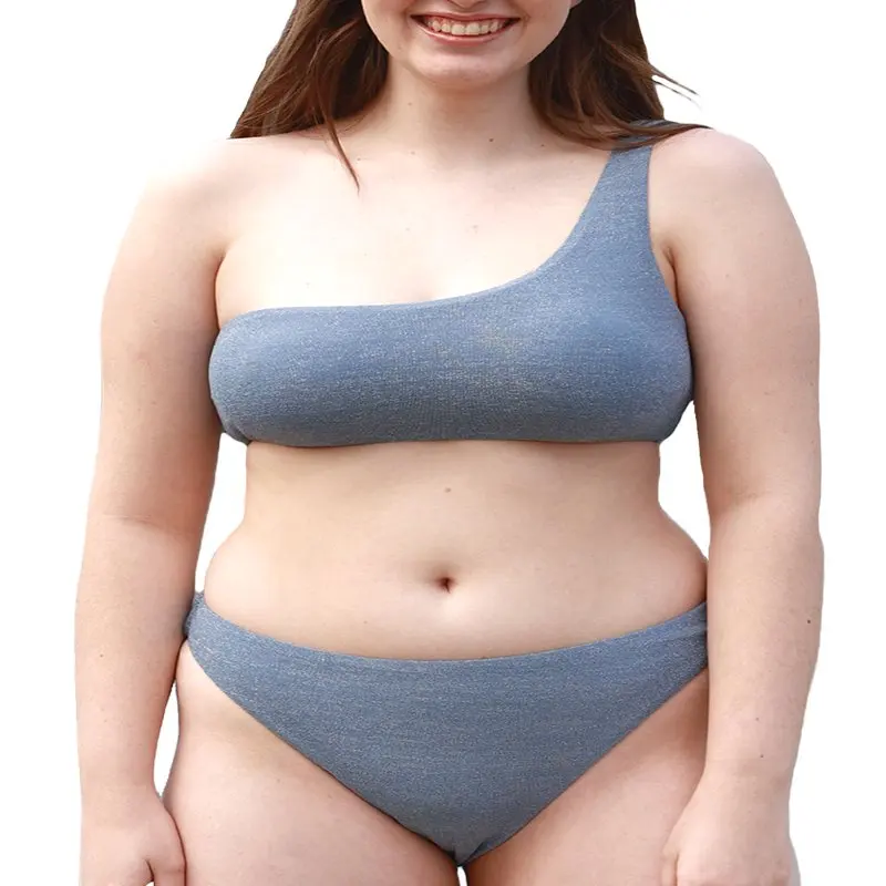 

Женский Блестящий купальник на одно плечо, ярко-голубого цвета, 6-24