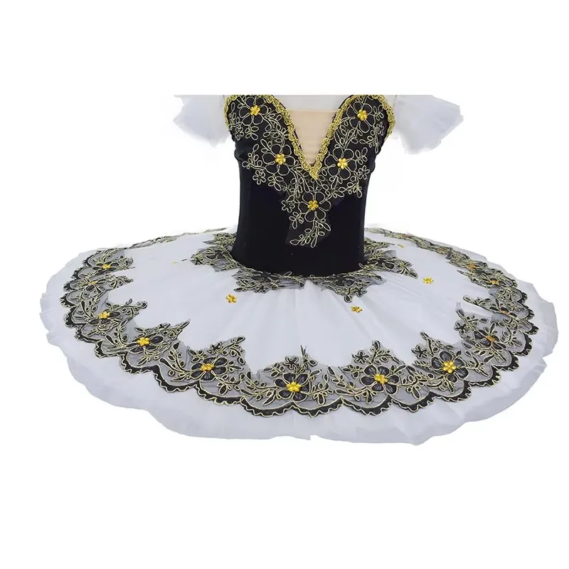 Белая профессиональная балетная юбка женский черно-белый костюм для выступлений