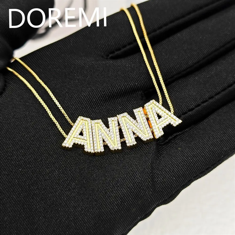 DOREMI DIY индивидуальное имя шкатулка для ювелирных изделий цепь микро паве CZ 26
