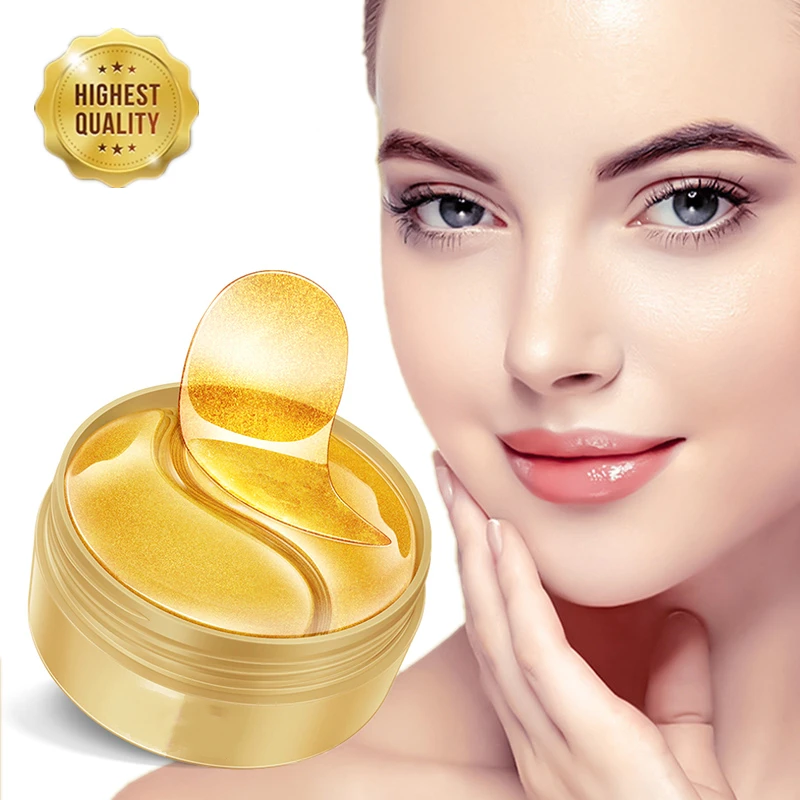 

60pcs 24K Gold Crystal Collagen Eye Patch Anti-Wrinkle Anti Aging Moisturizing Remove Dark Circles Skin Eye Mask Korean Cosmetic