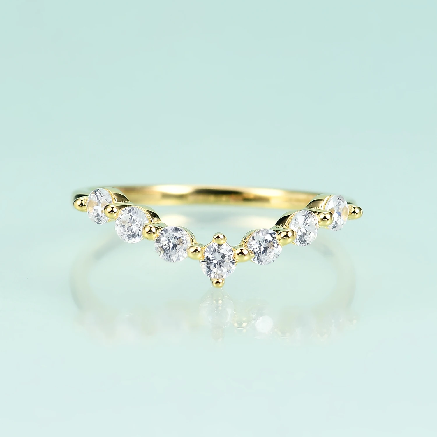 

Gem's Beauty 14K Yellow Gold Filled Sterling Silver For Women Rings AAAA Cubic Zirconia Rings Engagement Proposal Wedding Band