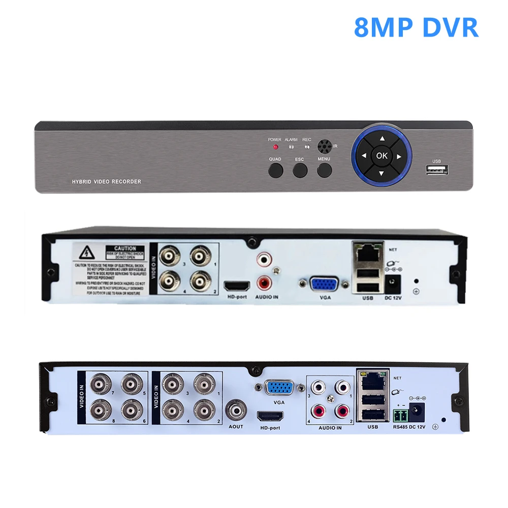 

8Channel 4K AHD CCTV DVR 8MP Digital Video Recorder RS 485 Hybrid 4K NVR for 2MP 5MP 8MP AHD/TVI/CVI/CVBS/IP Cameras XMEye