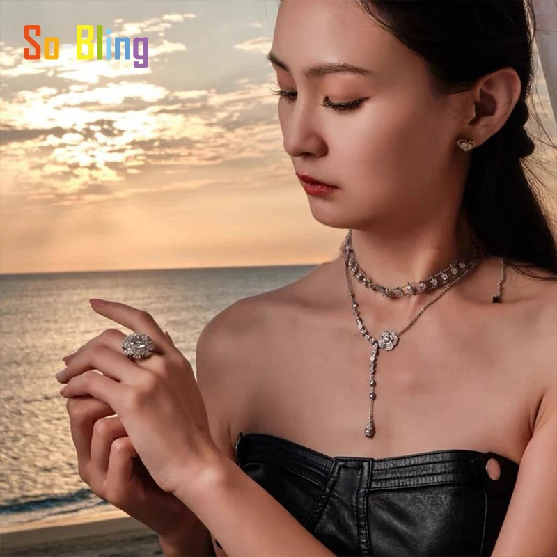 Фото Кольцо So-Bling с муассанитом 5 карат, кольца из стерлингового серебра 925 пробы с сертификатом Gra для женщин, элегантный, изысканный, роскошный, качественный, подарок на вечеринку №4