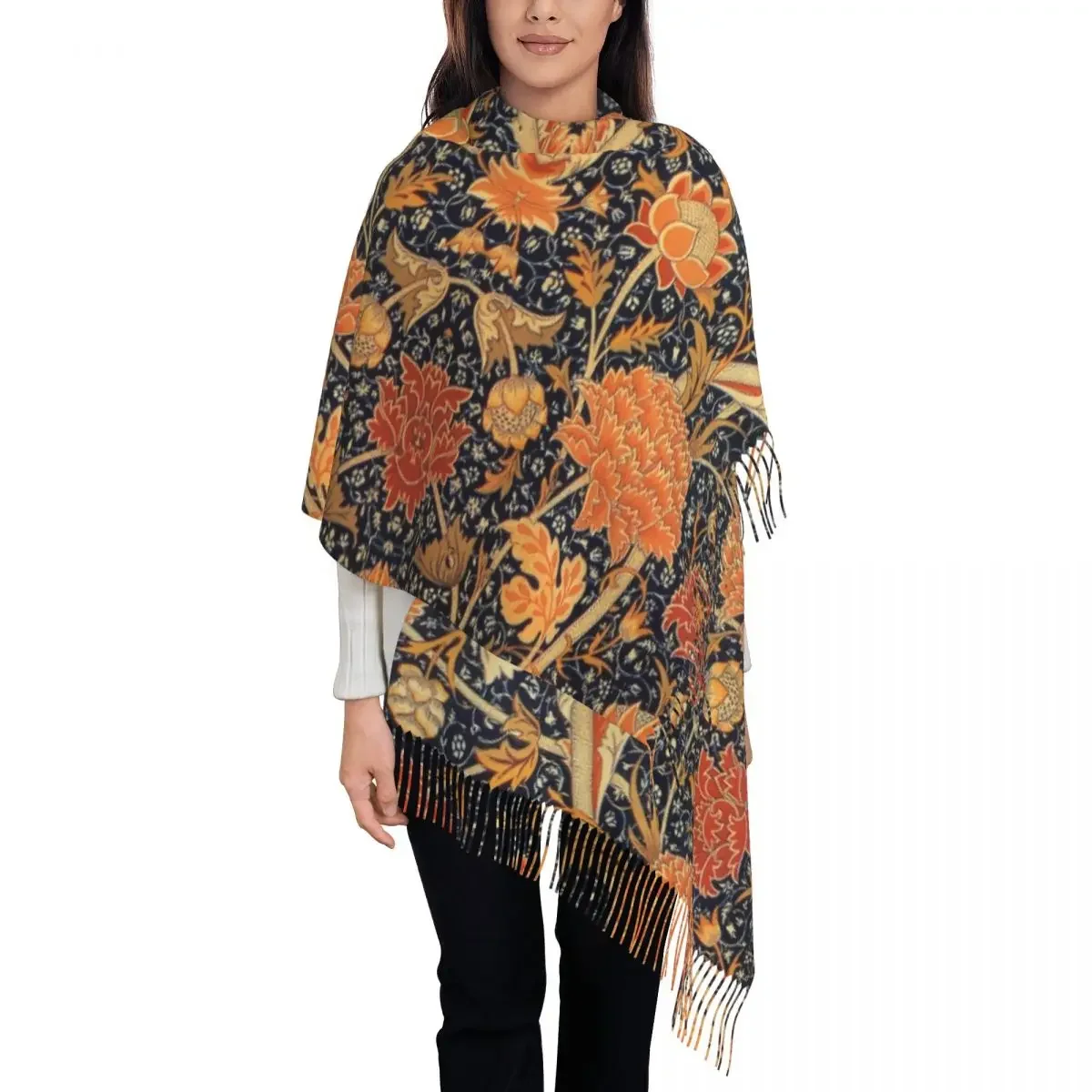 Роскошный Вильям Морриса оранжевые Цветочные искусства фотообои зимние осенние