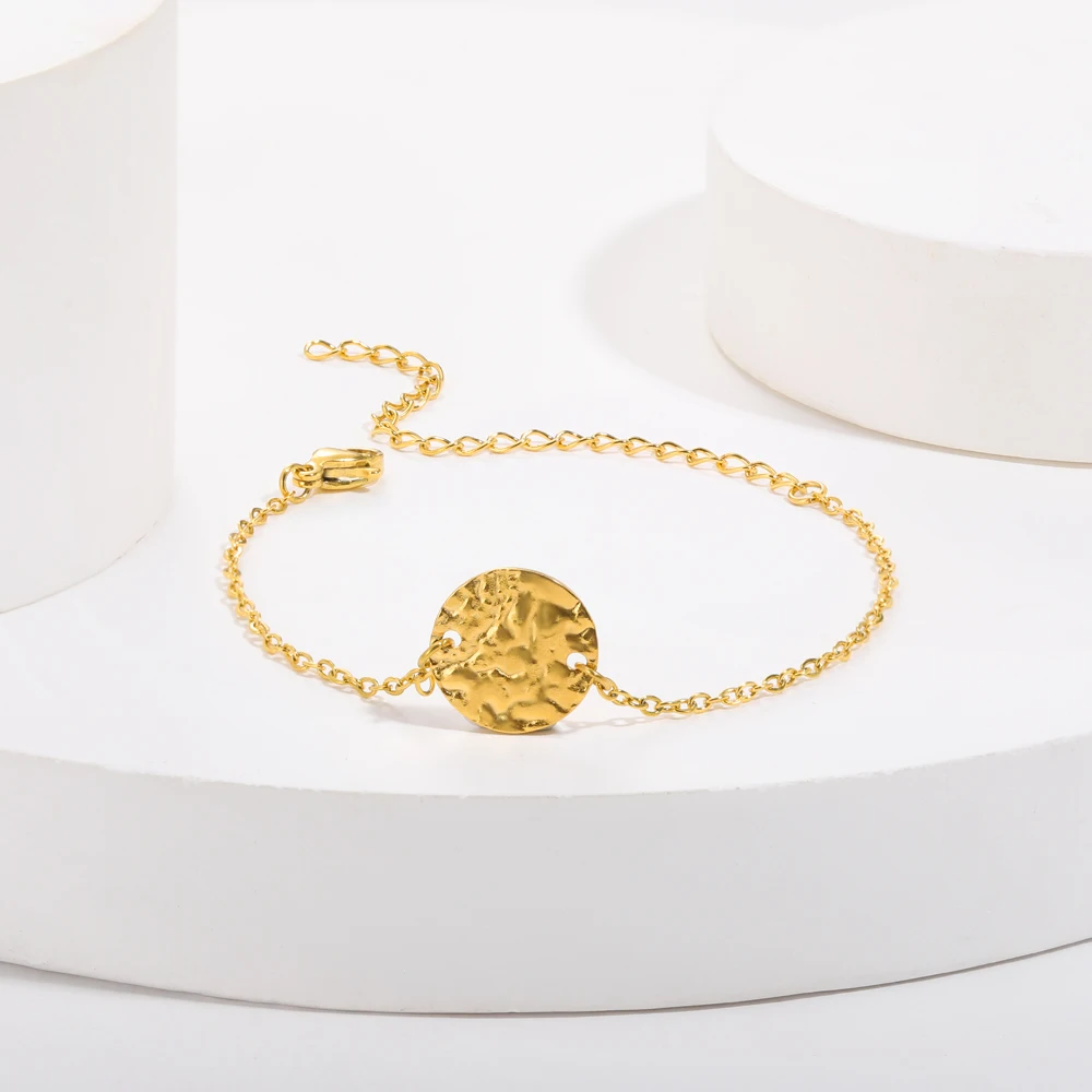 

Classic Circle Texture Stainless Steel Bracelet Color Gold Bracelets For Women High Quality Fashion Jewelry Banquet Lady Gift