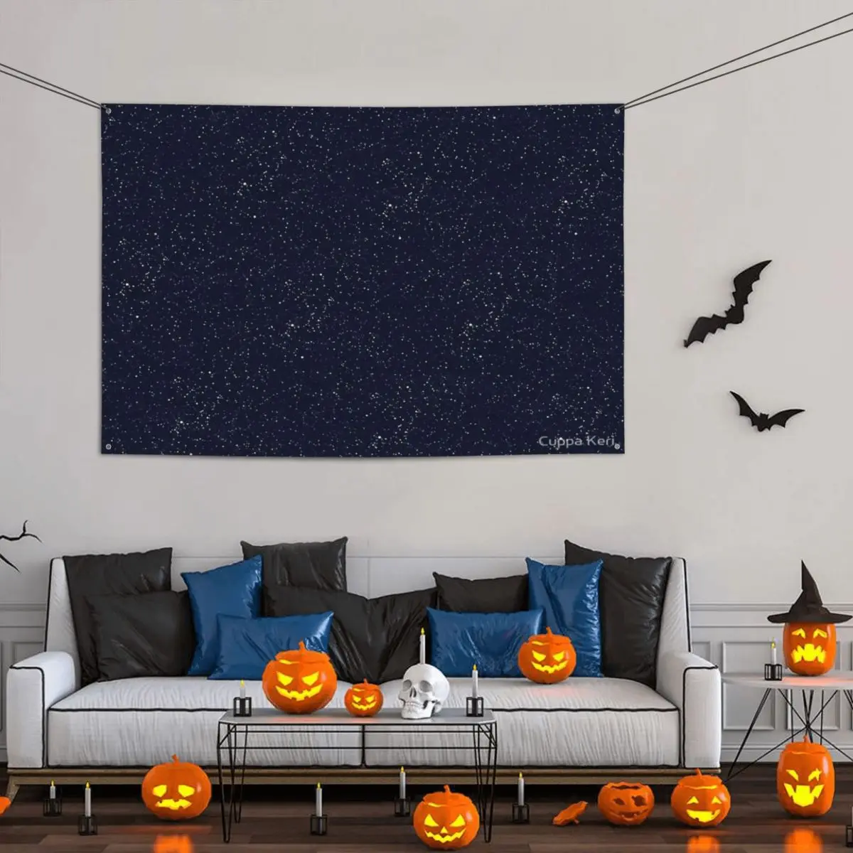 

Starry Night Constellations Party Banner Decor 120x180cm Polyester Material Easy To Hang Fade Resistant Bright Color