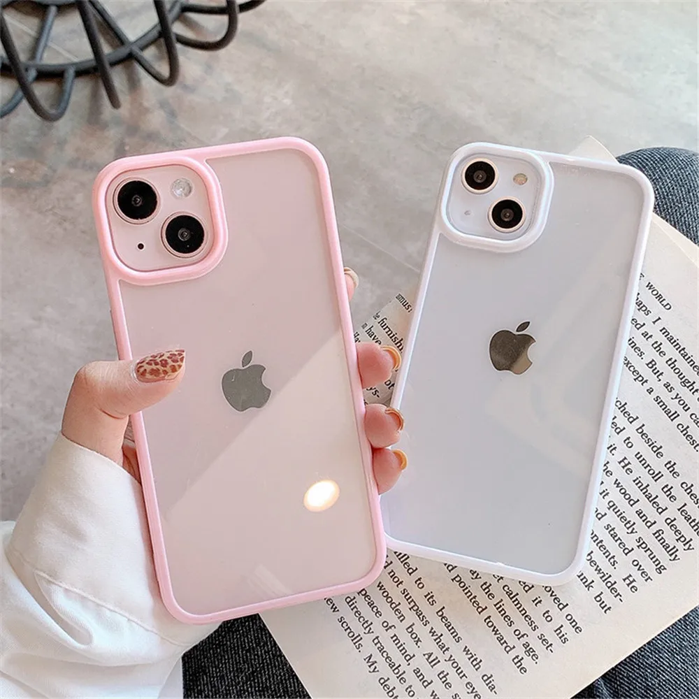 

Shockproof Silicone Bumper Phone Case For iPhone 14 11 12 13 Pro Max X XS XR 8 7 Plus SE Transparent Protection Back Cover