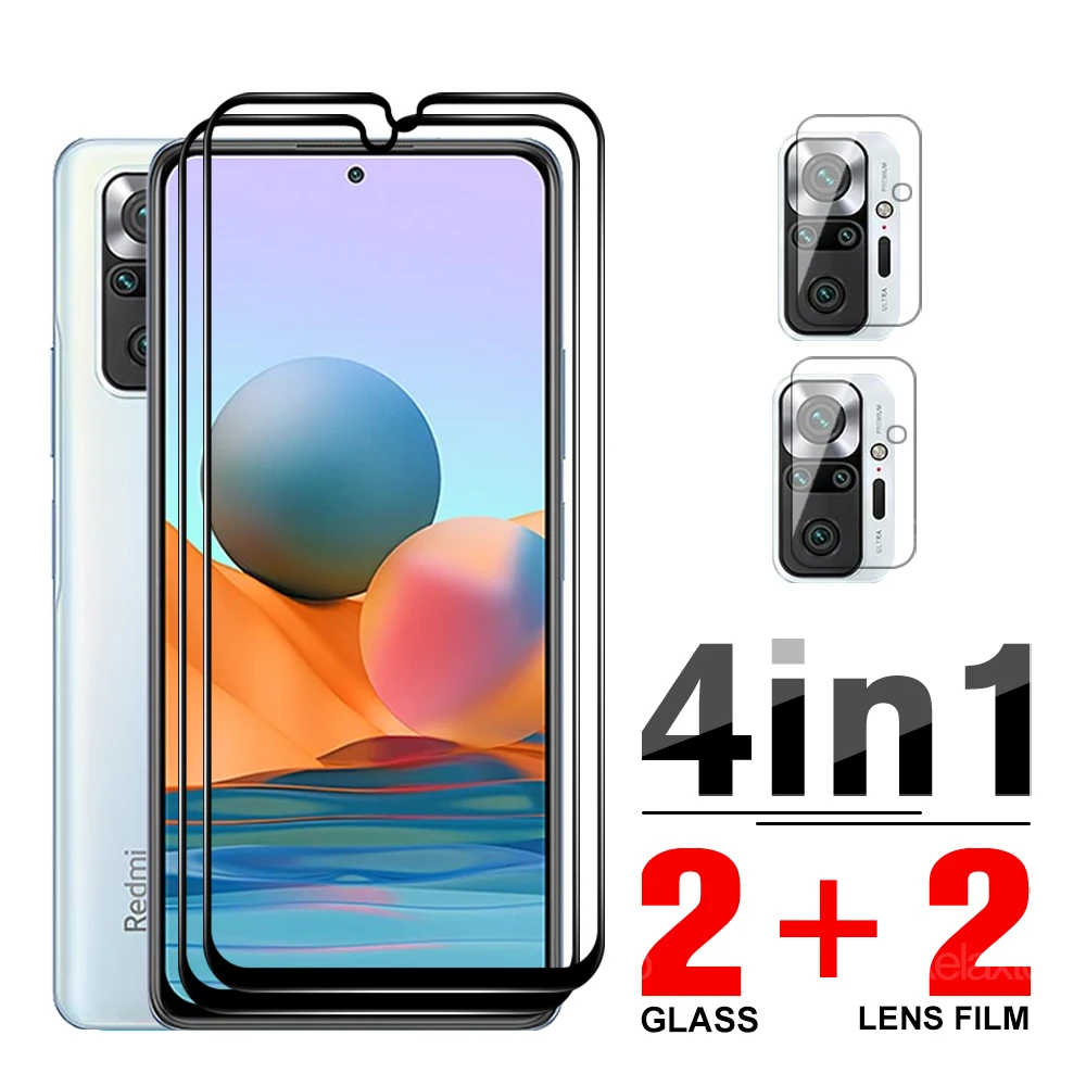 

4 в 1, Защитное стекло для Xiaomi Redmi 10 Pro Note 11 Pro 11T 11S 10S 9T 9 Pro Max 8 8T Pro 7 Pro