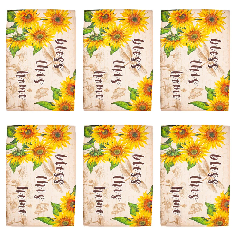 

Placemats Mats Place Sunflower Mat Table Cup Holder Coffee Farmhouse Flower Rustic Burlap Floral Kitchen Cloth Dining