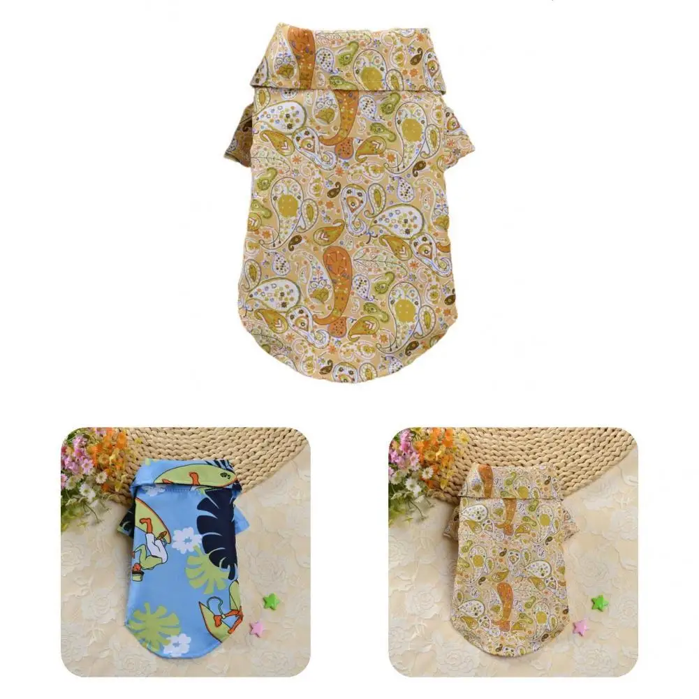 

Cozy Useful Dog Camp Shirt Vest Costume Pet Hawaiian Shirt Breathable for Walking