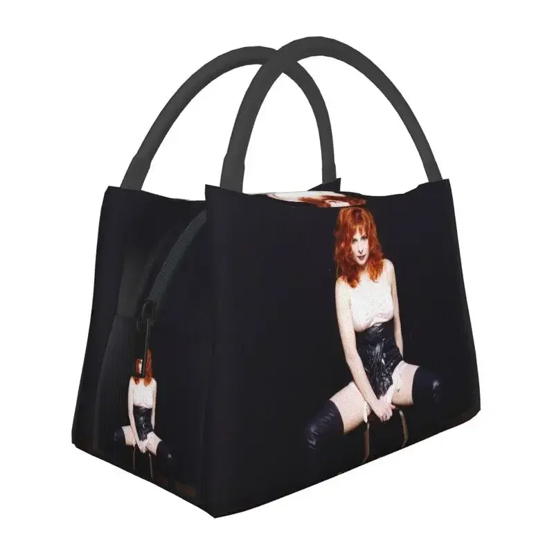 

Pretty Sexy Mylene Farmer Insulated Lunch Bags for Women Resuable Thermal Cooler Food Lunch Box Outdoor Camping Travel