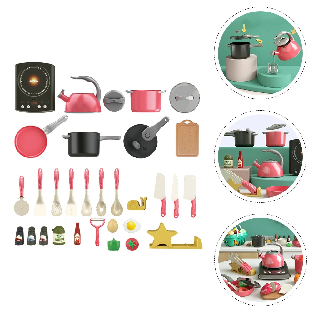 31Pcs Simulated Kitchen Toys Simulation Cooking Plaything Mini Cooking Pot Toys