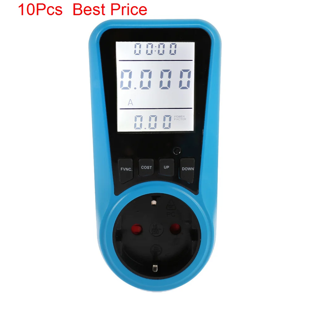 

10Pcs/lot German Backlight Power Metering Socket Electric Power Monitor Intelligent Charging Socket Electric Meter