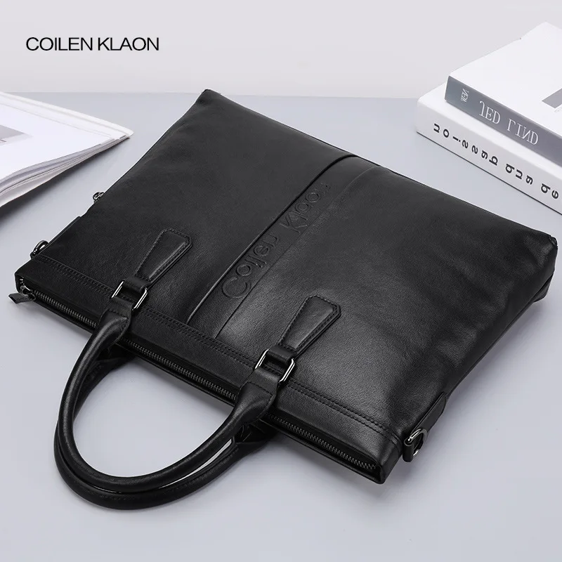 2022 New Men's Leather Handbag high-capacity Cowhide Business Computer Bag Classic business One-shoulder Messenger Bag