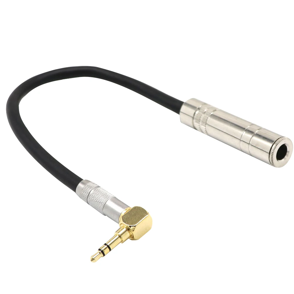 

3.5mm Male To 6.35mm Female High Fidelity Connector Stereo Audio Cable Right Angle Microphone Electric Headphones Aux Extension