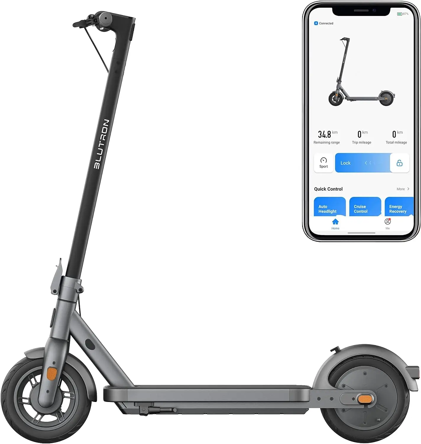 

S40 Scooter, 700W Peak Power Motor, Impressive 25 Mile Range, 20 Mph, Dual Brakes & Suspension, 10'' Pneumatic Tire