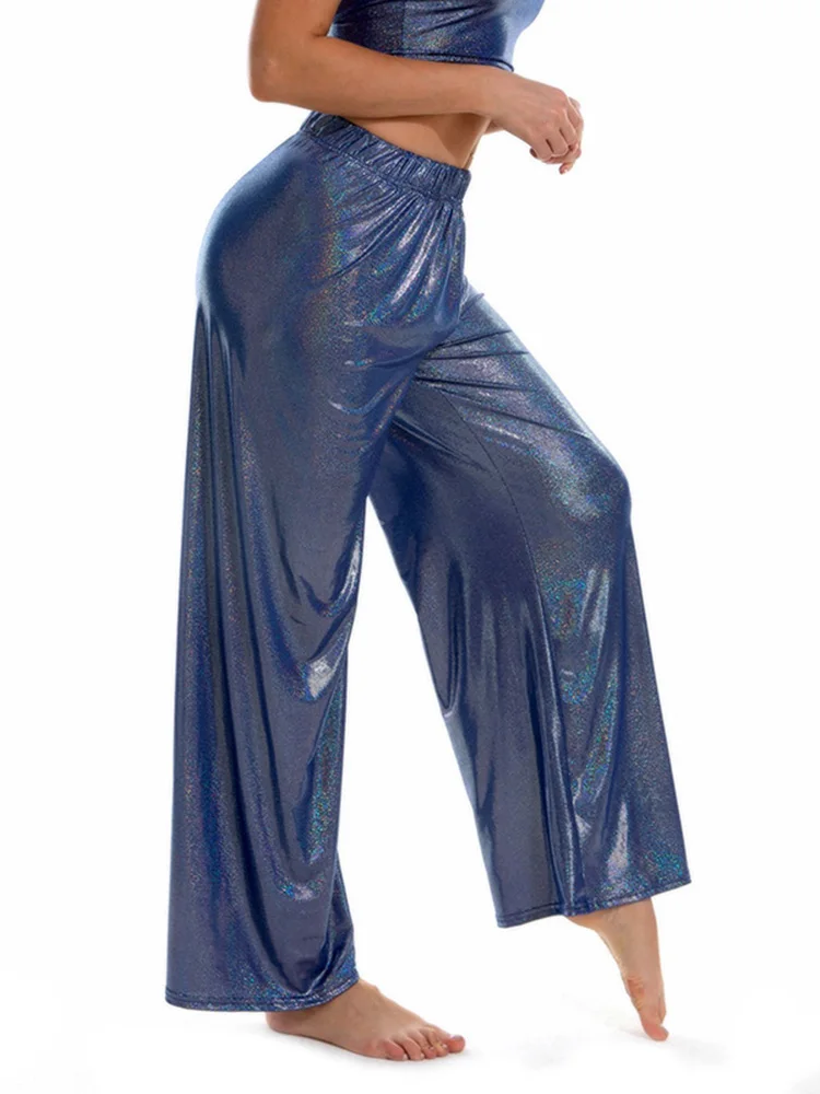 

CUHAKCI Summer Wide Leg Trousers Yoga Loose Dance High Street Spring Women Pants Elastic Casual Party Sexy Bottoms New