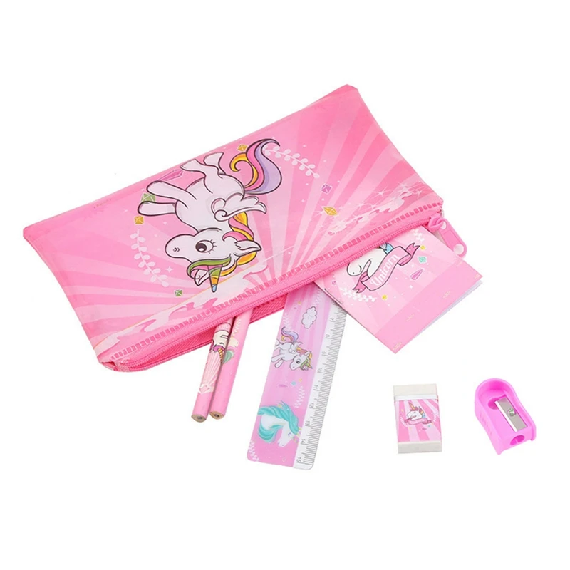 Case For Girls Cute Stationery Set Pen Bag With Ruler Eraser Kids Gift Office School Supplies