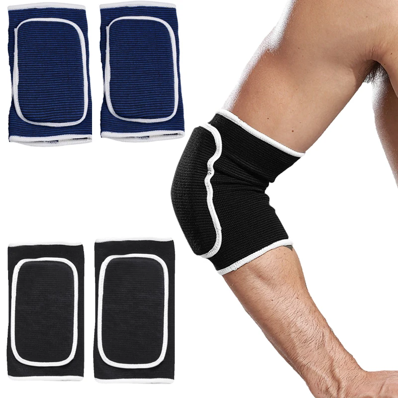 

1Pair Elastic Elbow Pads Knitted Thicken Sponge Elbow Knee Protectors Guard Outdoor Sports Basketball Volleyball Elbow Brace