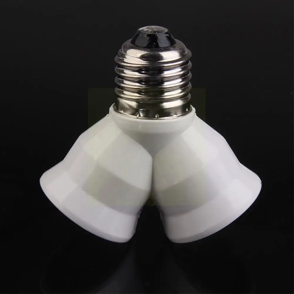 

E27 Lamp Changed From Two Lamp Holders White Fireproof Base Bulb Socket Conversion Converter Lamp Holder Light Convert G0q4