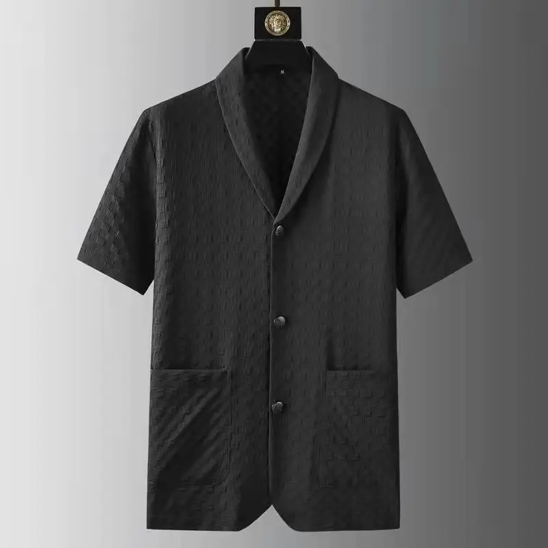 Men's Spring and Summer Fashion Suit Short-sleeved High-end Casual Suit Korean Fashion Slim-fit Handsome Two-piece Suit