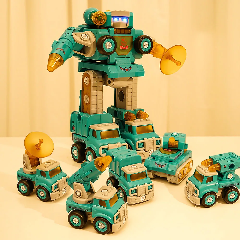 

Toy Boy Disassembly Engineering Car Set Children 3-4 Years Old Puzzle Hands-On Ability Screw Nut Deformation Robot