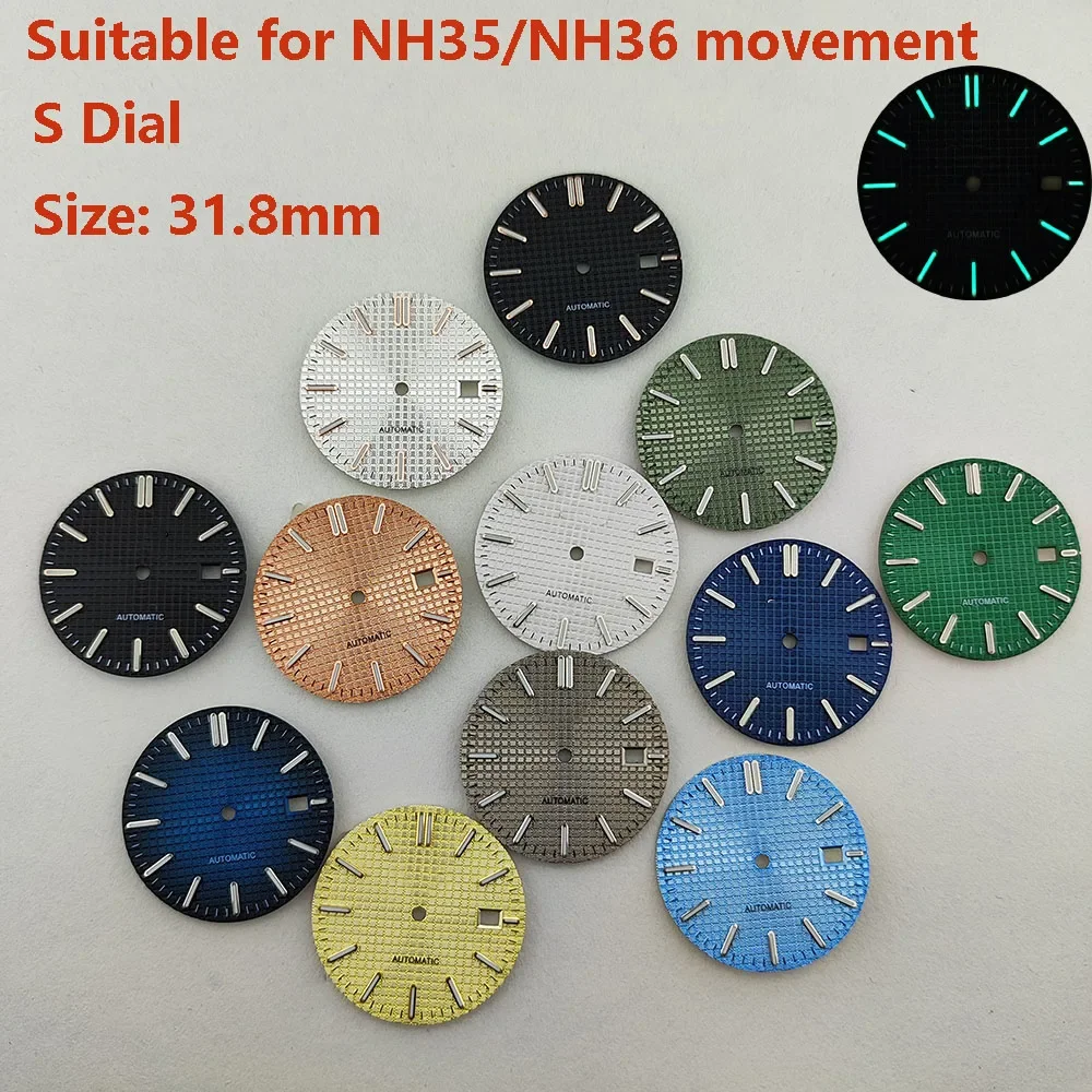 Циферблат для часов NH35/NH36 31 8 мм циферблат S зеленый подходящий Royal Oak аксессуары