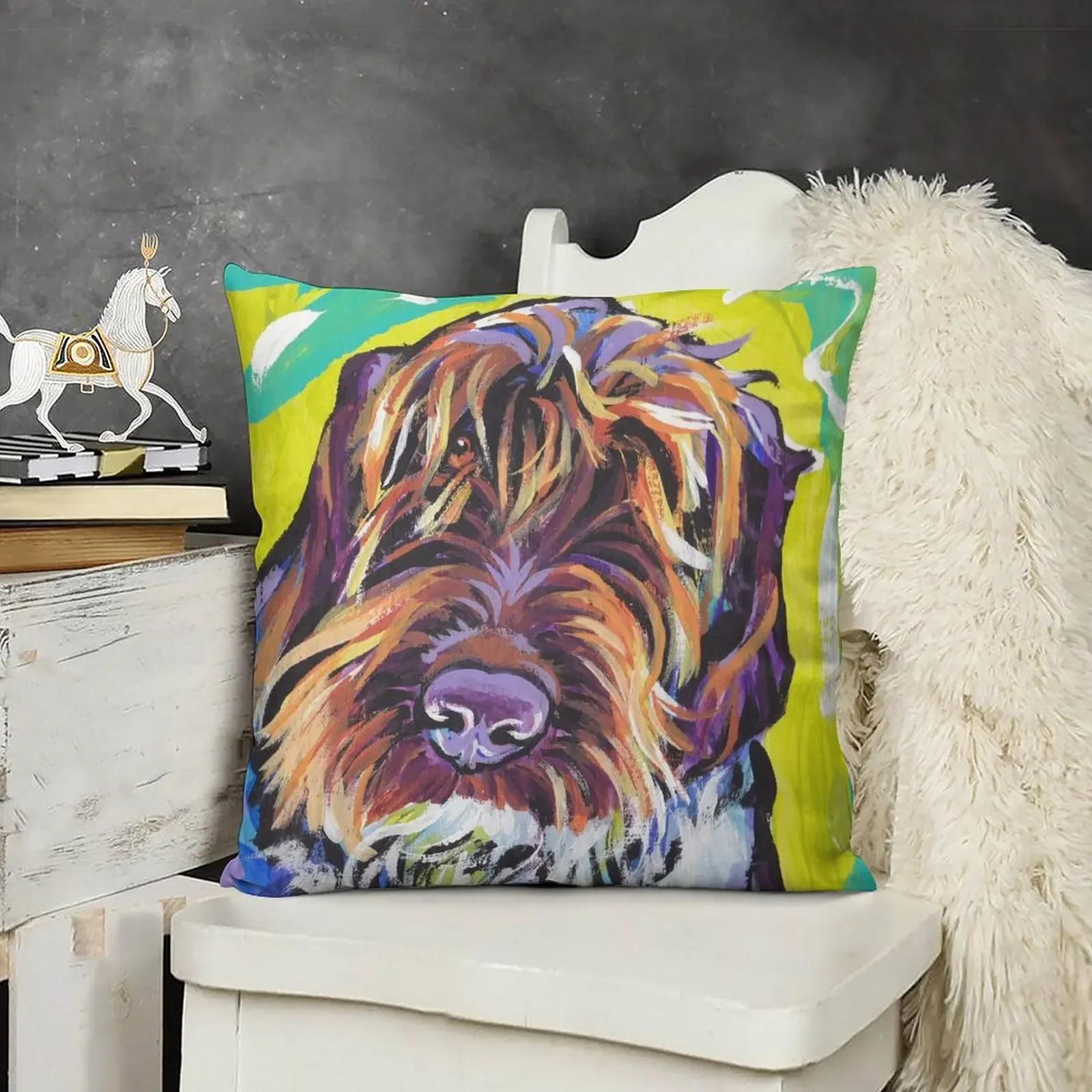 Spinone Italiano яркие красочные поп-собаки декоративная подушка декор для дома