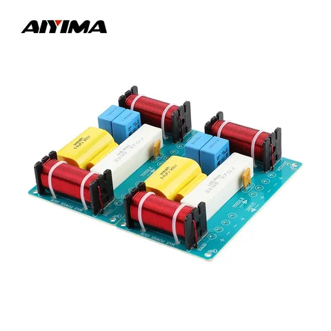 Aiyima 2pcs Alto -falante 3 vias Divisador de frequência de áudio Treble + Midrange + Bass Crossover Altones Filtro para falante de 8 polegadas DIY