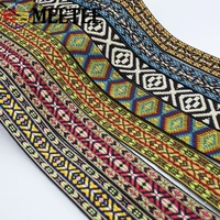 8meters 38mm embroidered jacquard webbings ethnic lace ribbons for bag strap sewing tape bias binding diy garment accessories