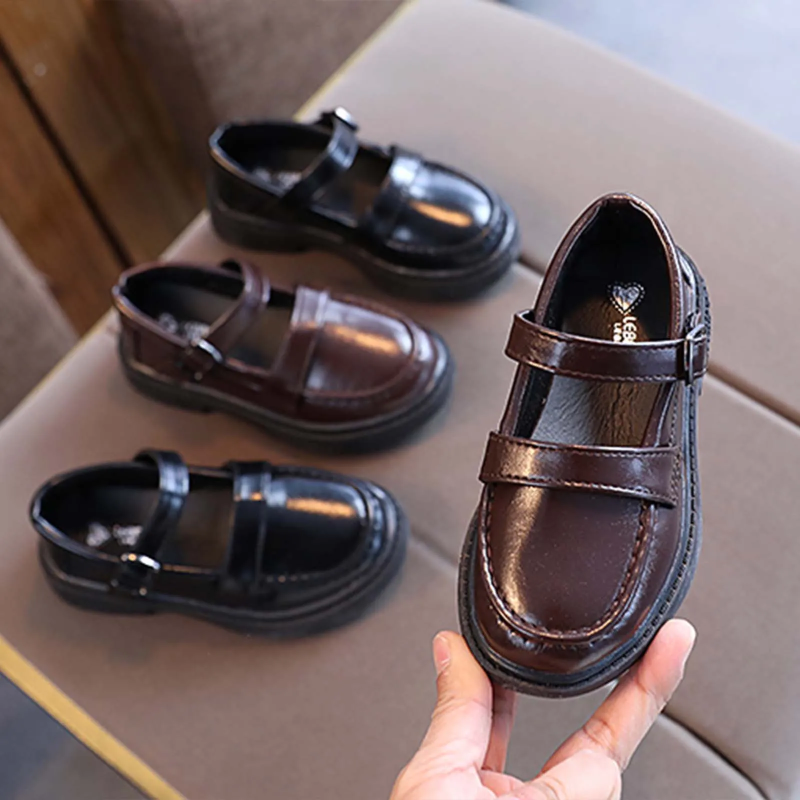 

Детские сандалии из искусственной кожи на весну и осень, униформа для девочек, повседневная обувь для выступлений, Маленькая кожаная обувь