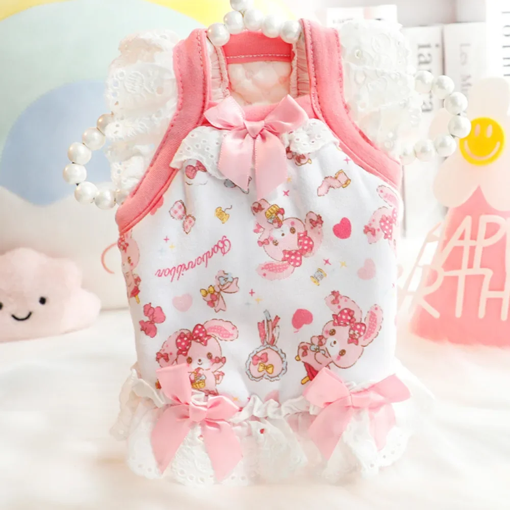 

Одежда для домашних животных осень зима модный мультяшный жилет щенок Милая дизайнерская юбка с бантом мягкая рубашка для маленьких собак Yorkie Maltese Chihuahua