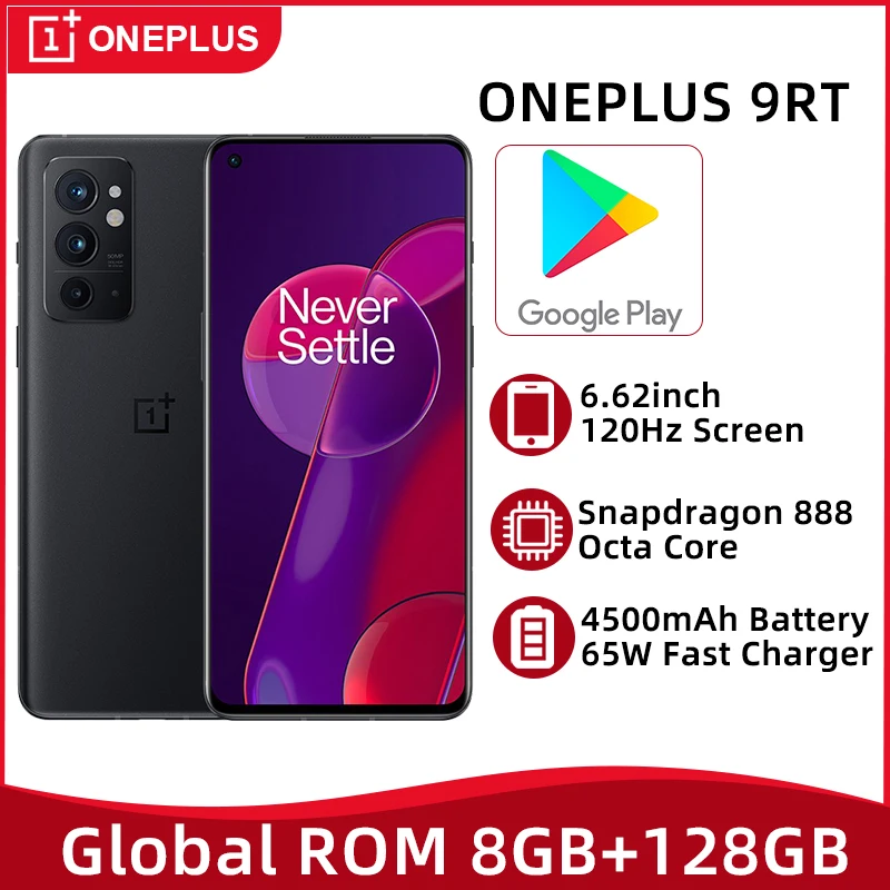 

New Global ROM Oneplus 9RT 5G 8GB 128GB Mobile Phone Snapdragon 888 AMOLED 120Hz Display 50MP Triple Camera Smartphone