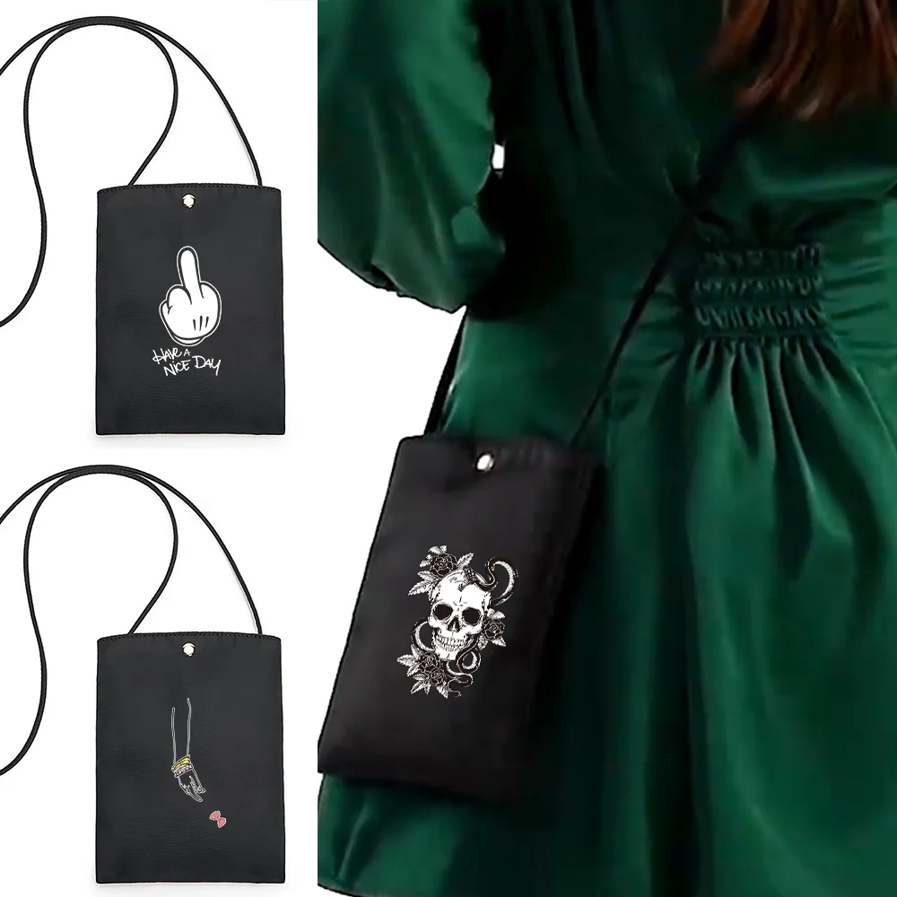 

Universal Mobile Phone Bag Samsung/iPhone/HuaweiPhone Case Wallet Waterproof Wallet Shoulder Bag Women's White Picture Series
