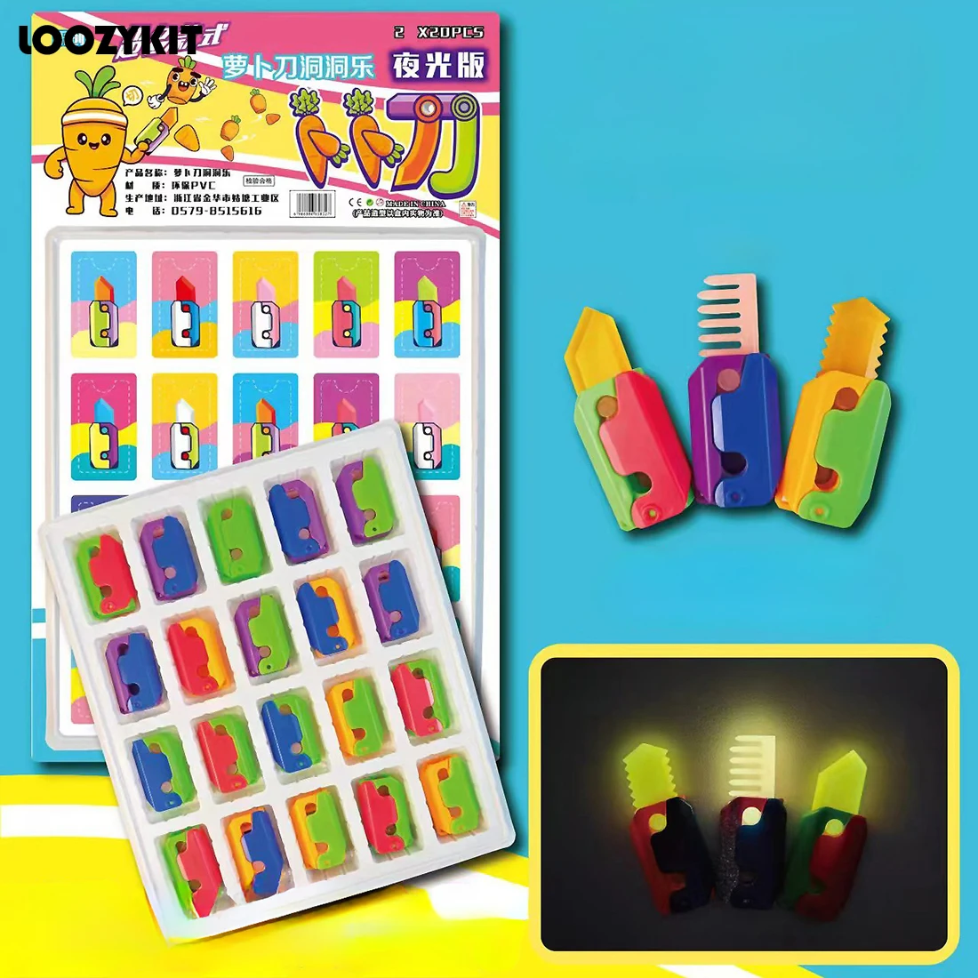 

3D-печать гравитационная детская декомпрессионная игрушка с нажимной картой куб маленький редис морковь нож мини нож-бабочка