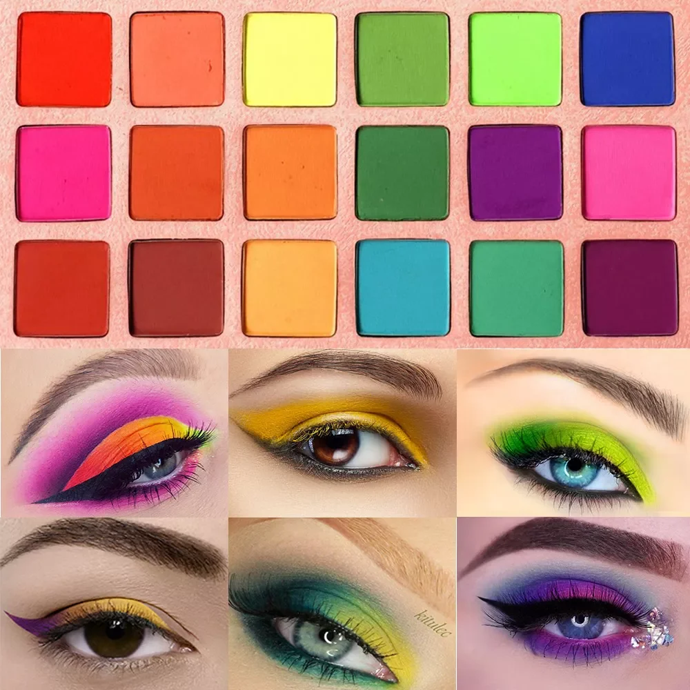 

NEW2023 Matte Eyeshadow Palette Pro 18 Colors Highly Pigmented Bright Shimmer Eye Shadow Blendable Long Lasting Waterproof Cosme