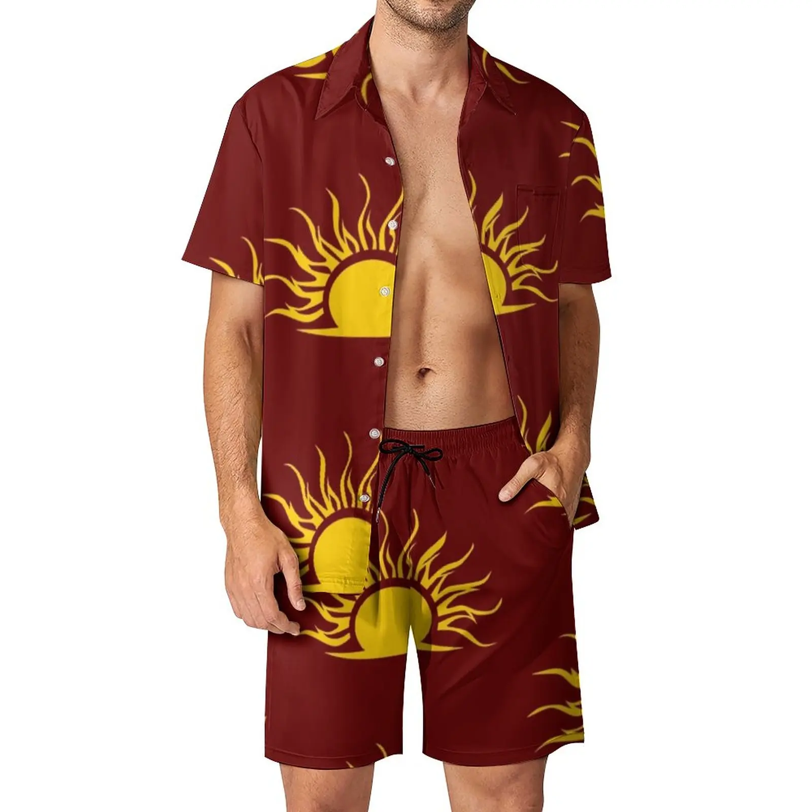 

Sun Print Men Sets Mythic Dawn Symbol Casual Shorts Summer Funny Vacation Shirt Set Short Sleeves Oversize Suit Birthday Present