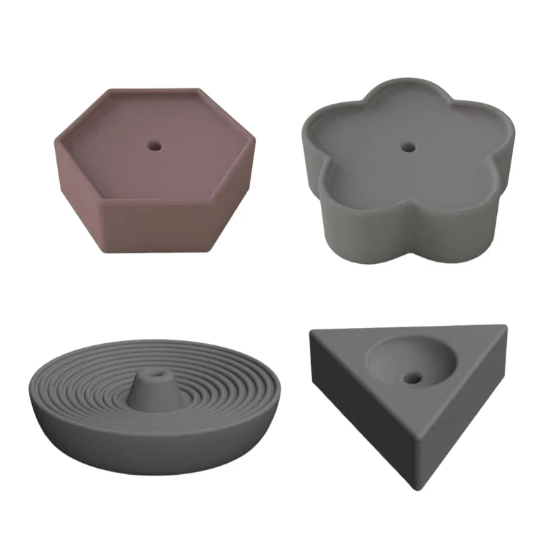 

Flower Shaped Hexagonal Circular Incenses Holder Silicone Mold Gypsum Cement Incenses Sticks Epoxy Resin Mold for DIY R3MC