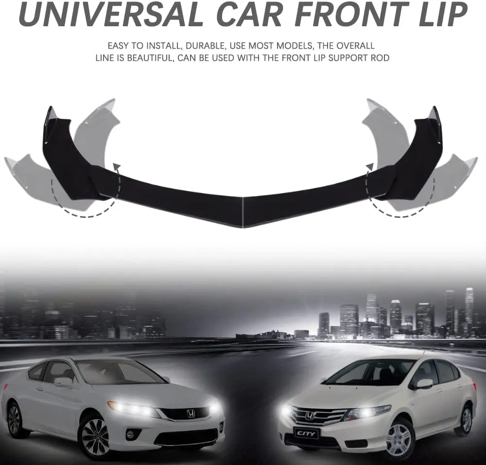 

LAICY 4PC Universal Car Front Lip Chin Bumper Sopiler Wing Body Kits Anti Scratch For Honda Civic For Ford focus Benz Mazda