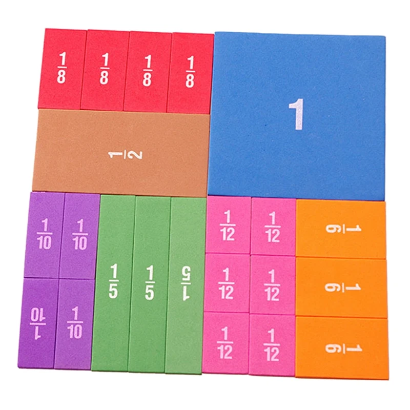 

-Magnetic Rainbow Fraction Tiles Early Educational Math Toys Kids Learning Educational Toy For Children Birthday Gift